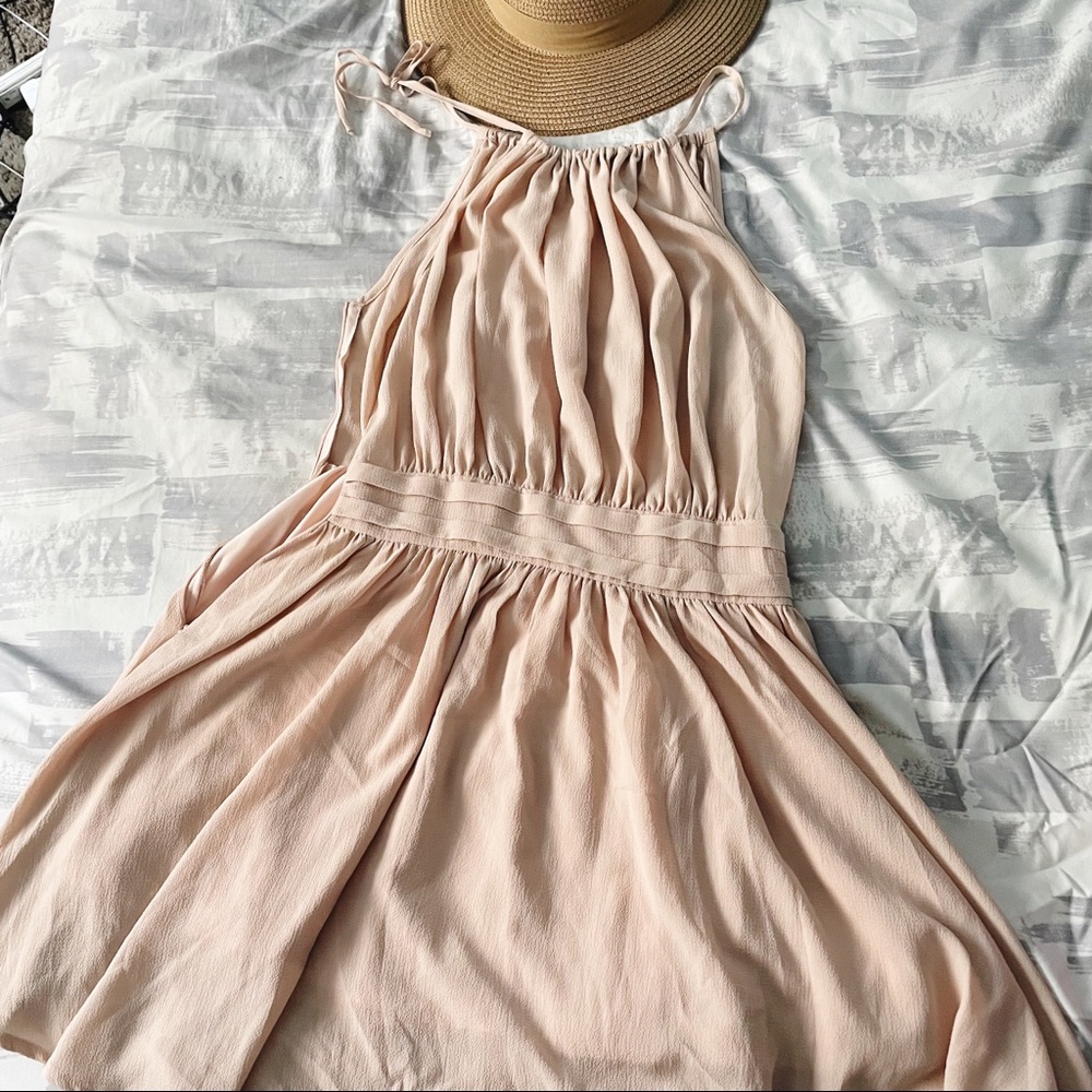 Blush Halter Midi Dress